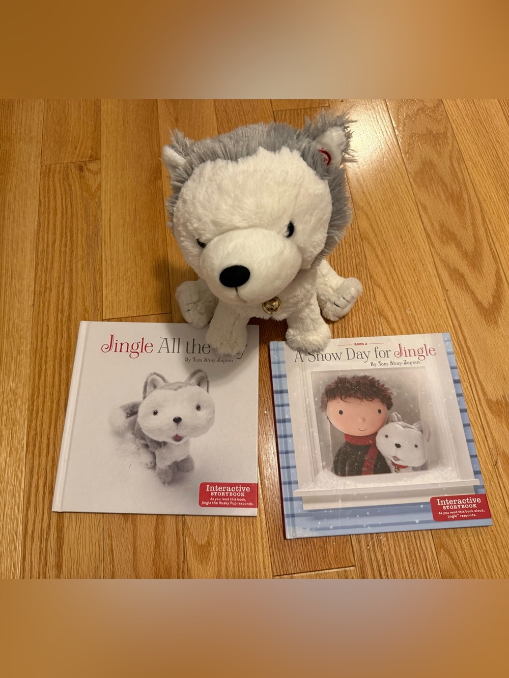 Hallmark Jingle all the way huskie plush and books